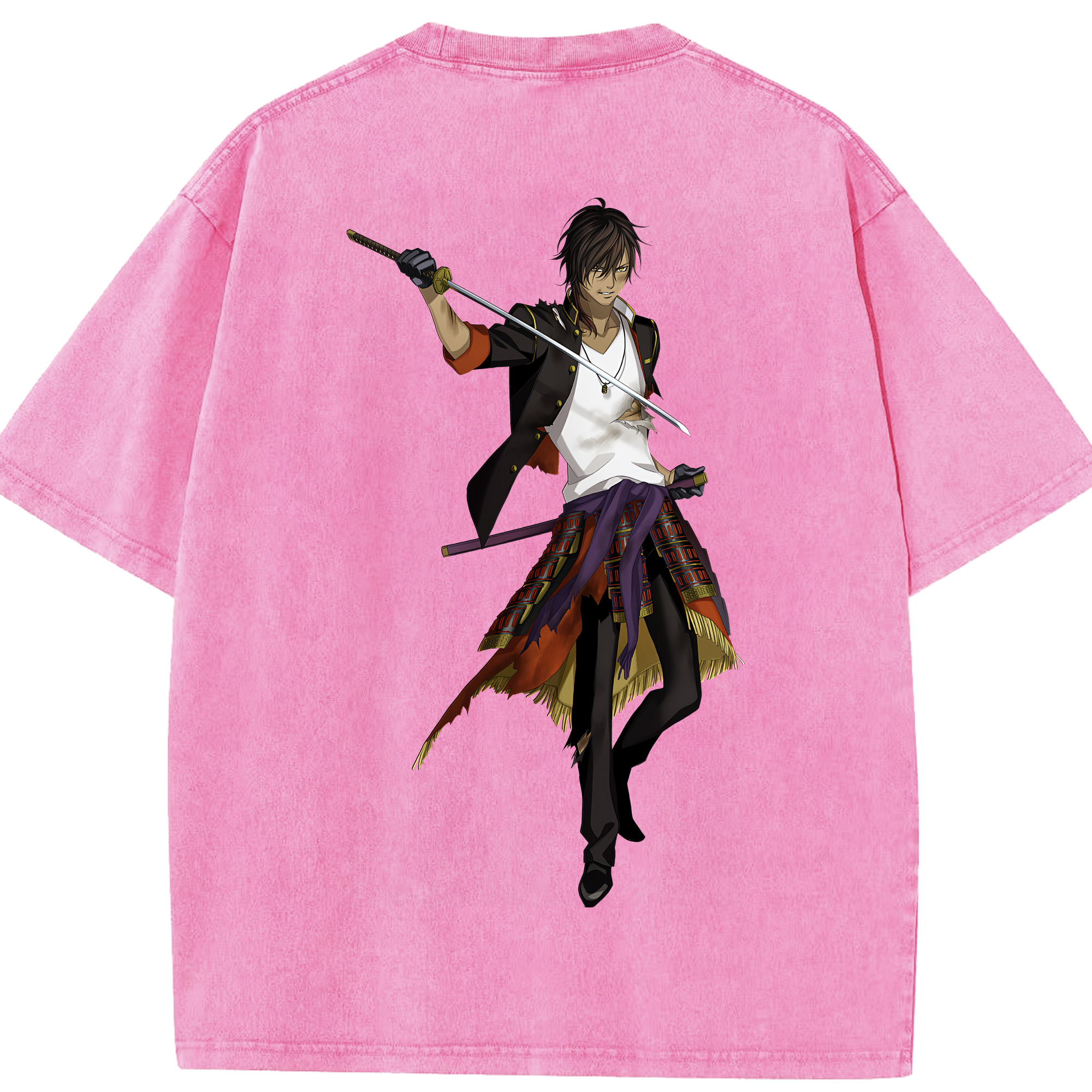 （画像用） 刀剣乱舞 Touken Ranbu 綿100% ヴィンテージ風 半袖Tシャツ（背面プリント）